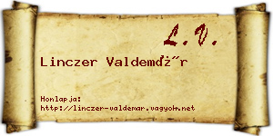 Linczer Valdemár névjegykártya